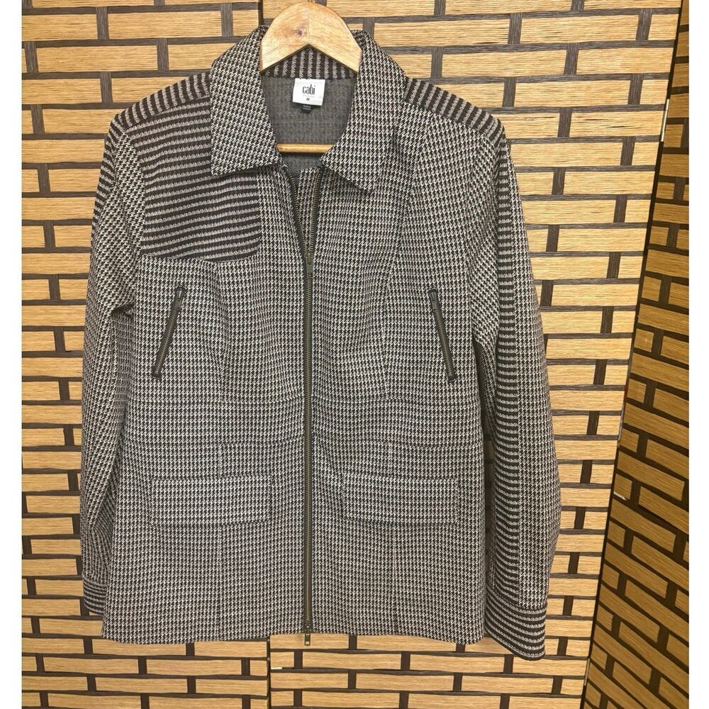 Cabi Black Houndstooth Print Jacket Size Medium